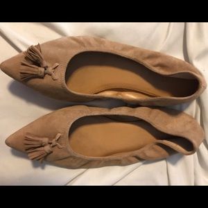 J Crew suede tassel flats 9.5